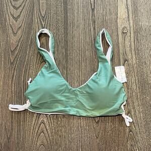 NWOT Jacque Designs Bathing Suit Bikini Top Side Lace Padded Green Size M